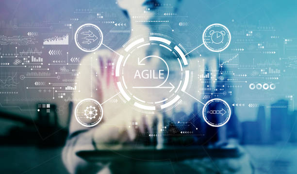 istock Agile concept with businesswoman using a tablet 1225375744