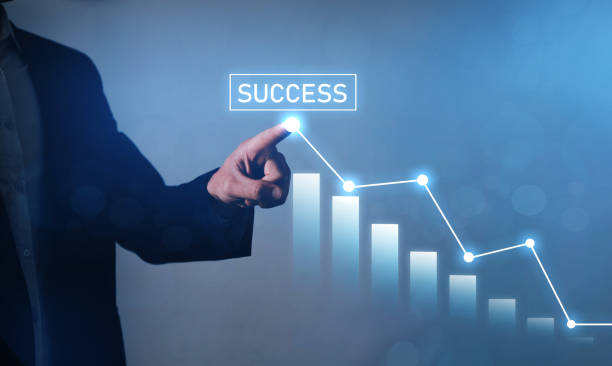 istock Businessman pointing arrow graph. Business development to success and growing growth concept. 1225376468
