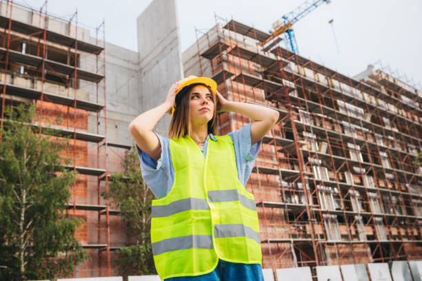 istock Portarit of a young female construction architect 1225376552