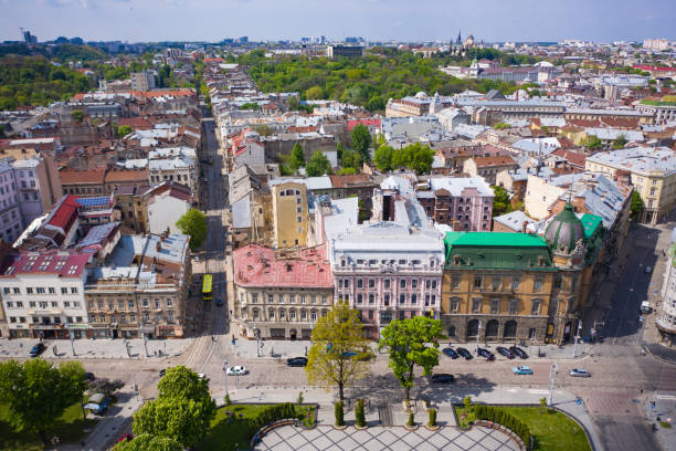 istock Svobody Avenue in Lviv 1225376765