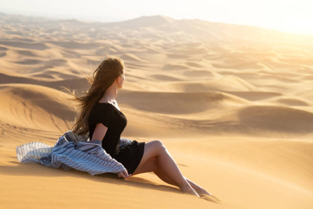 istock Lonely girl meets the dawn. 1225380518