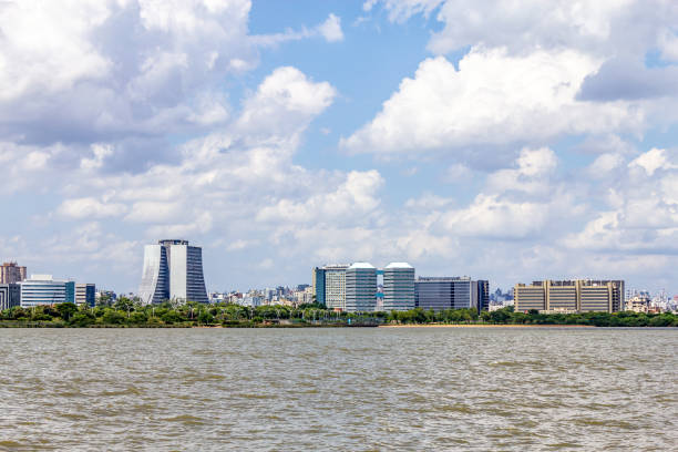 istock Guaiba shore with trees and buildings 1225381799