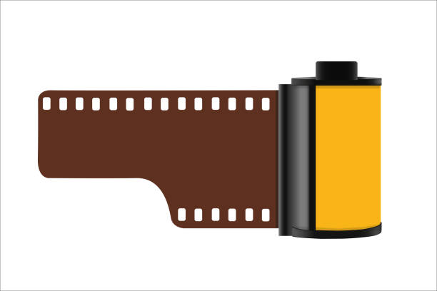 Negative film 135. Classic analog photography. 35mm film format. Developing negatives. Film roll cassette.  Process C-41.