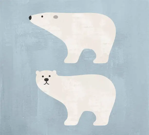 Vector illustration of Polar bear watercolor
