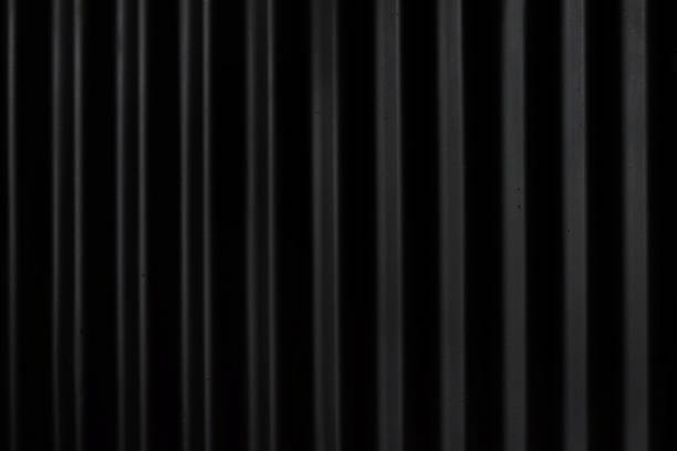 istock Black paint corrugated metal sheet textured 1225384613