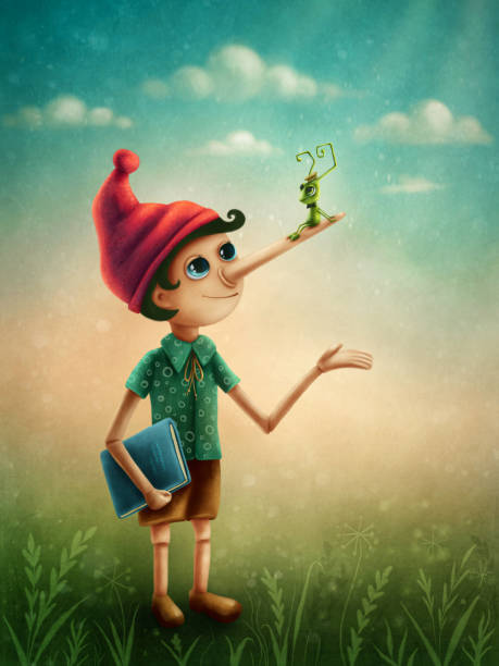 Pinocchio puppet Pinocchio puppet. Fairy tale character. pinocchio illustrations stock illustrations