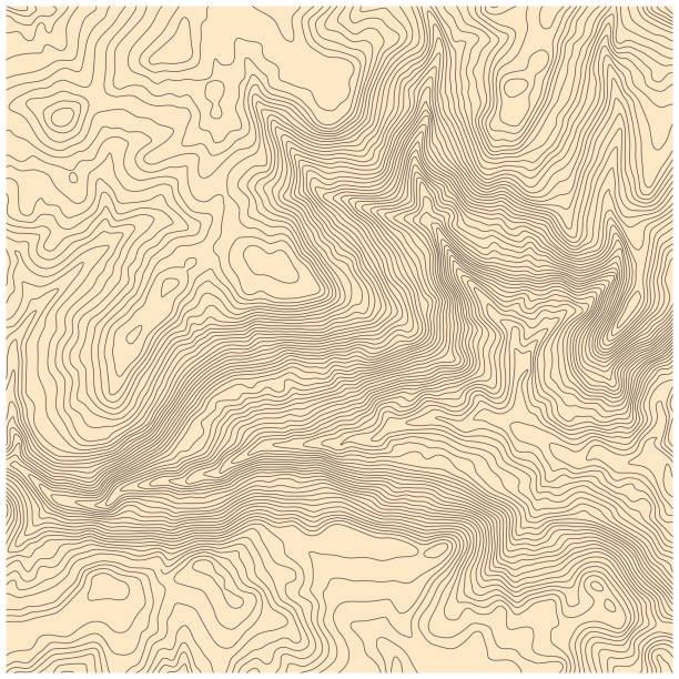 Abstract topographic vector map with elevation lines and yellow background Abstract topographic vector map with elevation lines and yellow background topology stock illustrations