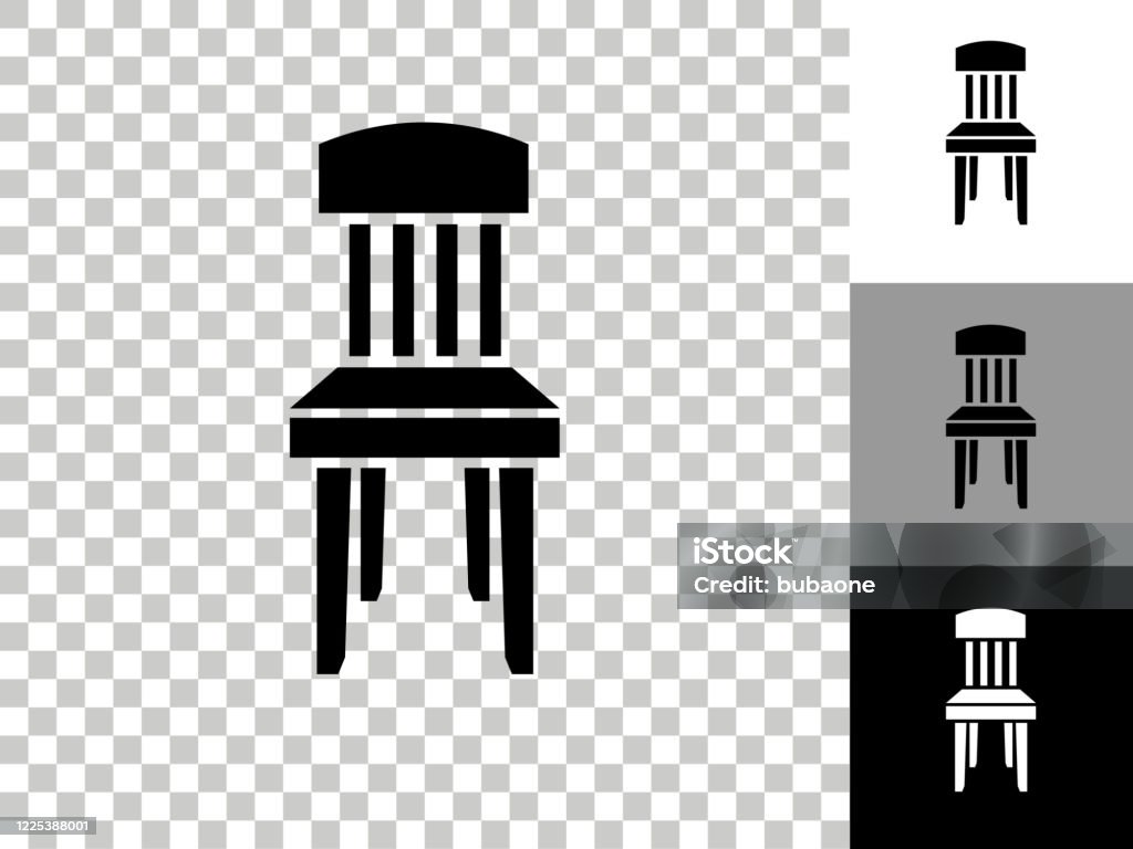Wooden Chair Icon On Checkerboard Transparent Background Stock Illustration  - Download Image Now - iStock