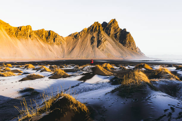 istock Sunny sunrise at scenic Planet Iceland 1225388051
