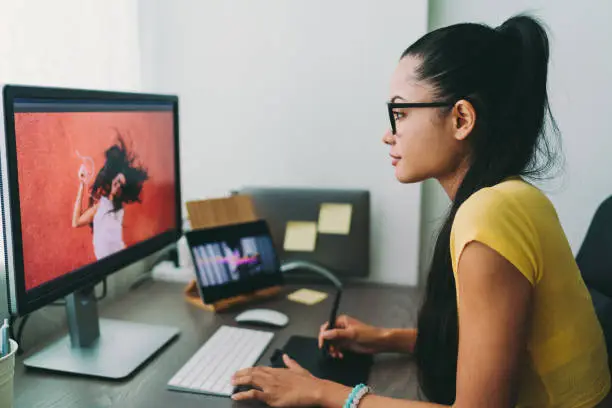 Woman working from home