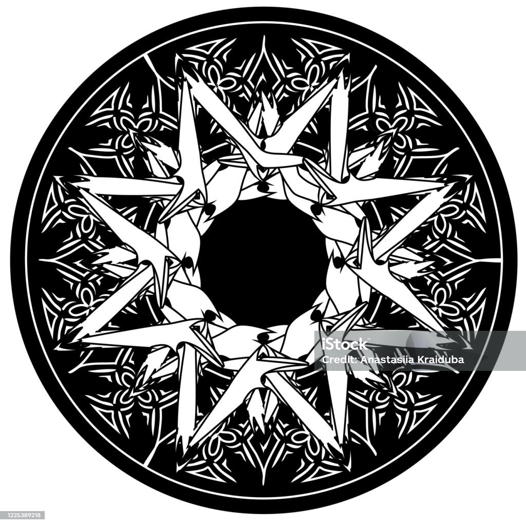 Minh Họa Gothic Trừu Tượng Với Ngôi Sao Hình Bát Giác Trong Vòng ...