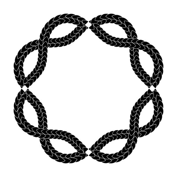 illustrations, cliparts, dessins animés et icônes de cadre abstrait de cercle gothique avec la peau de serpents entrelacés - celtic culture frame circle tied knot