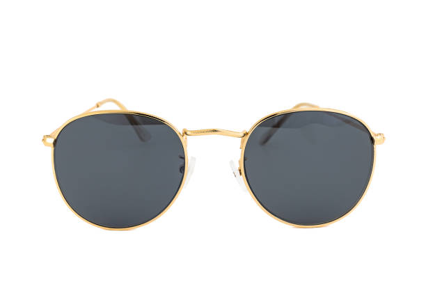 istock Black Golden Frames Sunglasses Isolated on White Background 1225392449