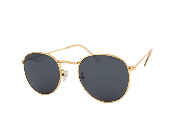 istock Black Golden Frames Sunglasses Isolated on White Background 1225392670