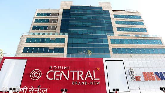 New Delhi, India, May 28, 2019 : Rohini Central shopping mall building, New Delhi, India.