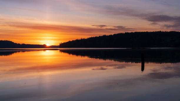 istock Sunrise At Oyster Bay, Shelton Washington 1225400460