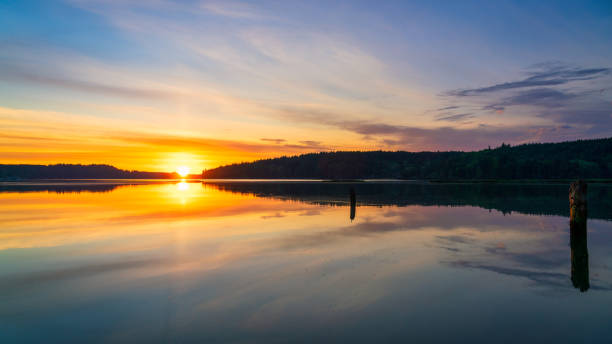 istock Sunrise At Oyster Bay, Shelton Washington 1225400467