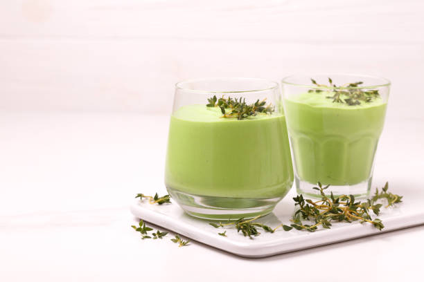 istock green smoothie with avocado, cucumber, celery and thyme 1225400480
