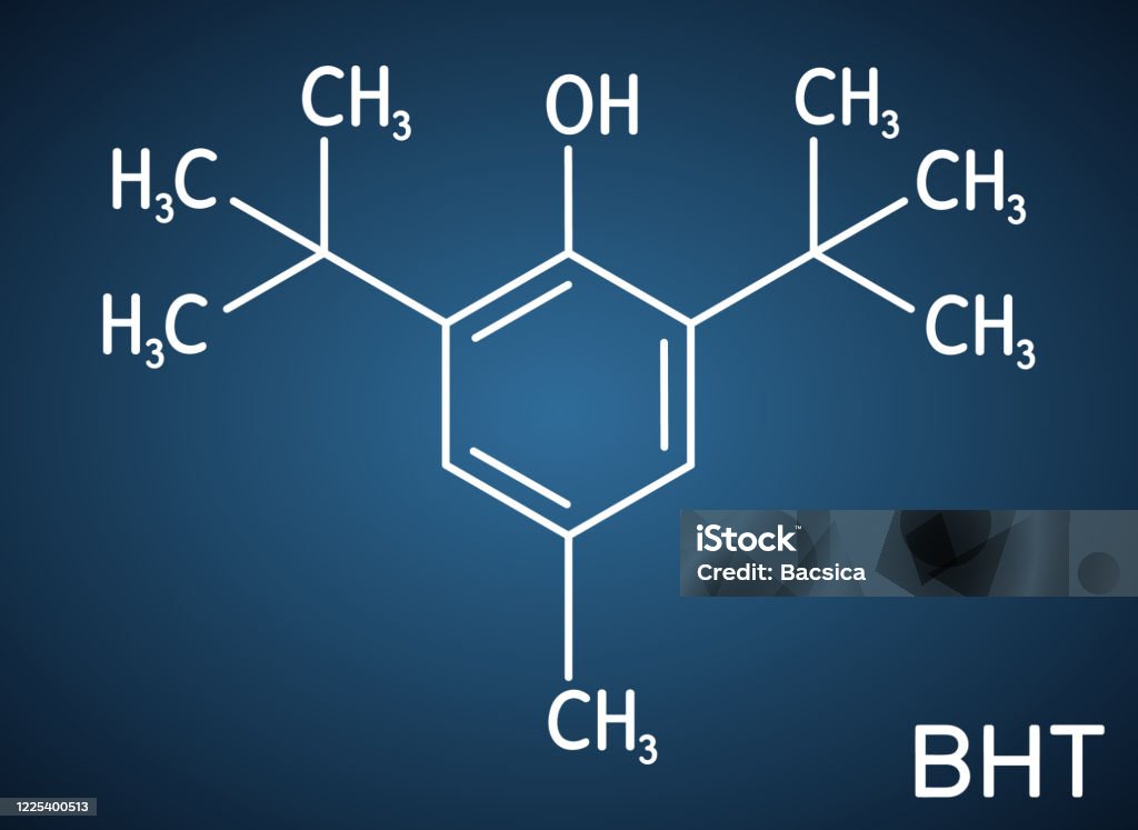 E321 Butylated Hydroxytoluene Bht Dibutylhydroxytoluene Molecule It Is ...