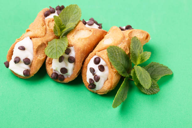 istock Sicilian dessert cannoli with chocolate 1225400547