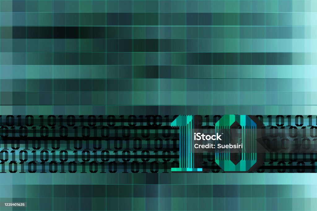 Horizontal Digital Binary Code Stock Illustration - Download Image Now ...