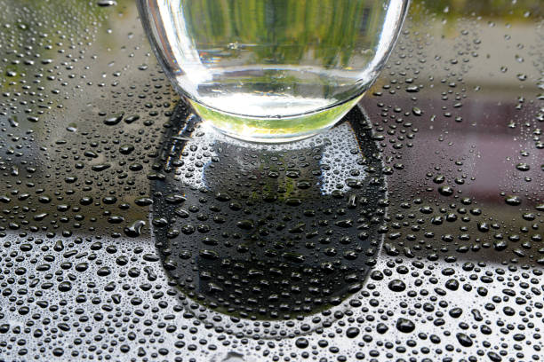 drops of water on glass