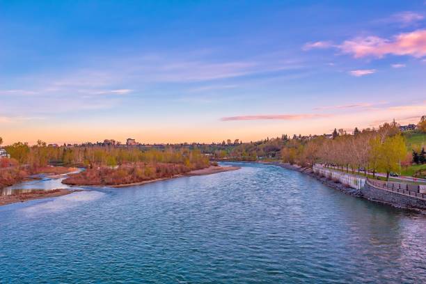 istock Vibrant Sunrise Sky Over The Bow River 1225406057