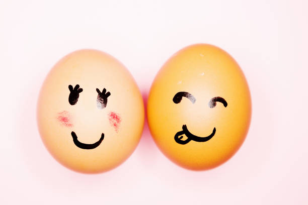 istock Boy egg takes a romantic interest in girl egg 1225407224