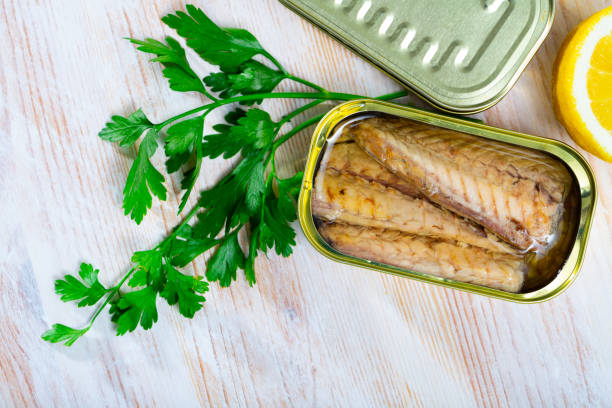 istock Mackerel fillets in sunflower oil 1225408850