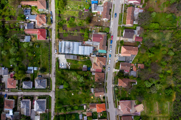 istock Flying over city area 1225411885