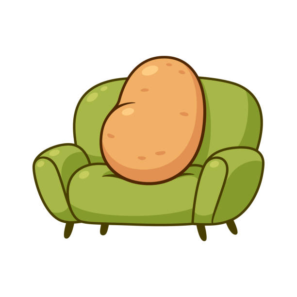 couch-kartoffel-illustration. - kartoffeln stock-grafiken, -clipart, -cartoons und -symbole