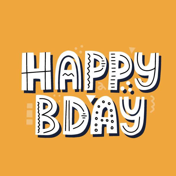 istock Happy bday quote. HAnd drawn vector lettering. Creative congratulations concept for card, banner, poster 1225414984