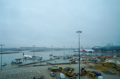Sydney International Airport under expansion, New South Wales, Australia.
