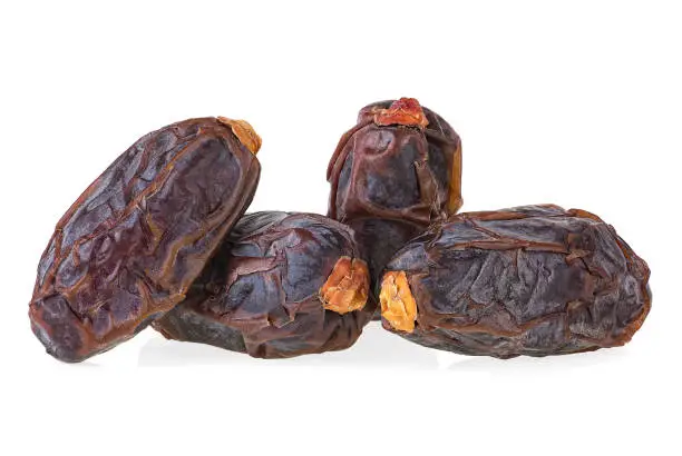 Dried sweet dates isolated on a white background. date palm isolated.