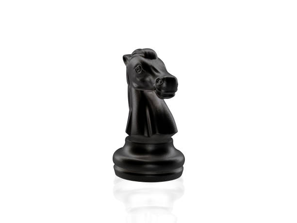 istock The black Knight Chess pieces battle isolated on white background with clipping path 1225421604