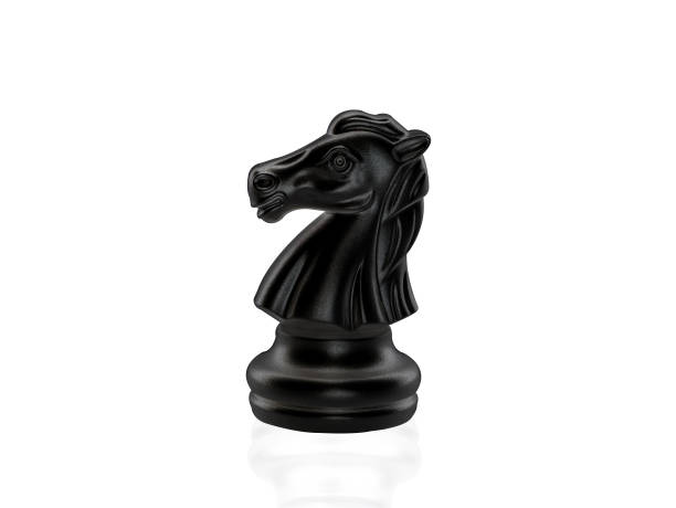 istock The black Knight Chess pieces battle isolated on white background with clipping path 1225421626