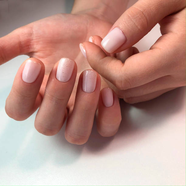 istock Solid manicure on girl nails with gel polish 1225422174