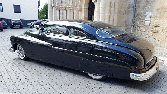 Bordeaux , Aquitaine / France - 10 17 2019 : top Chopped mercury custom 1949 Classic American Car Low-Rider