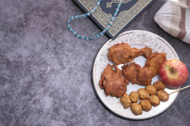 istock high angle view of Ramadan food in a plate 1225428241