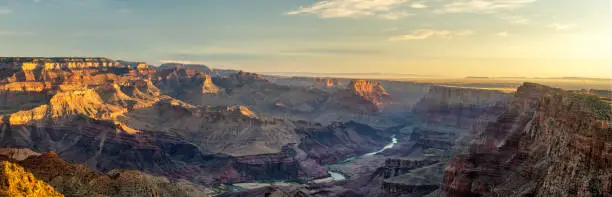 Panorama of First Light Grand Canyon Dawn from Desert View