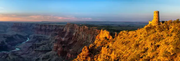 Panoramic Sunset Desert View Watchtower - Grand Canyon National Park