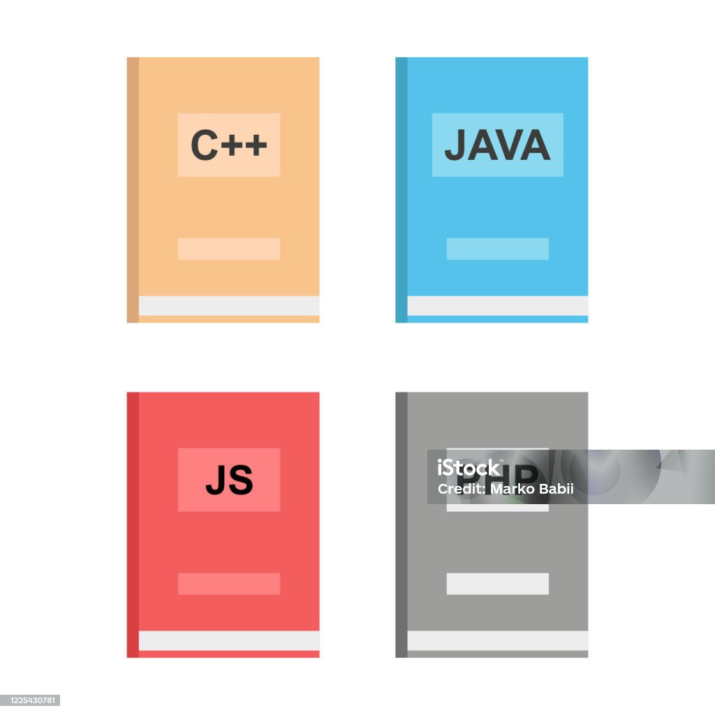 Programer Books Vector Illustration In Flat Design Stock Illustration ...