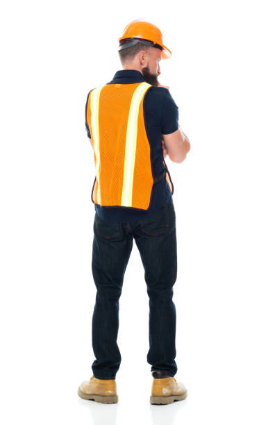 istock Service occupation repairing wearing button down shirt and holding hammer 1225432679