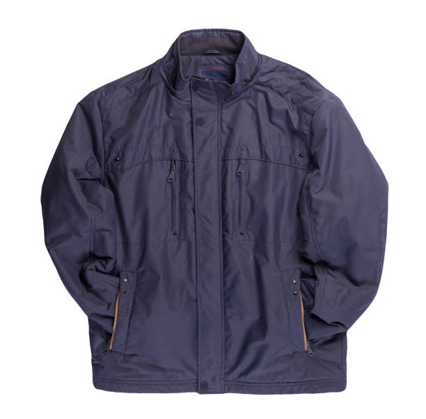 istock Men's jacket in a hood isolated on a white background. Windbreaker jacket 1225433638