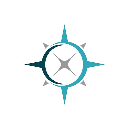Compass Rose Swoosh Logo Template Illustration Design. Vector EPS 10.