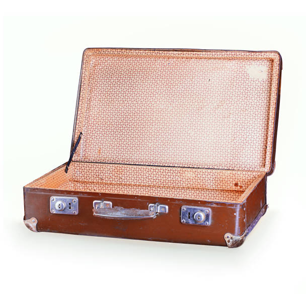 istock Old vintage suitcase isolated on white background. 1225434031