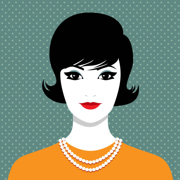 elegante frau mit perlenkette - pearl jewelry necklace women stock-grafiken, -clipart, -cartoons und -symbole