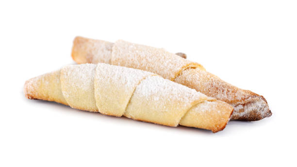 istock Homemade tasty cookies cigarette isolated on a white background 1225437745