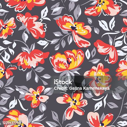istock Artistic floral background. Seamless pattern made of abstract peony flowers with blurred petals texture. Summer nature ornament. Flowers in bloom. 1225437793