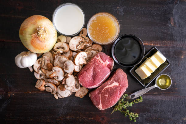 istock Filet Mignon in Mushroom Wine Sauce Ingredients 1225439083